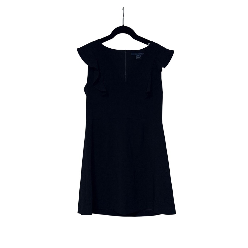 French Connection Black Flutter Sleeve Mini Dress Womens Size‎ 12